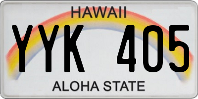 HI license plate YYK405