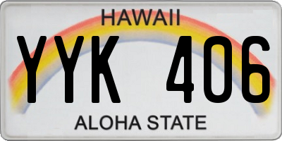 HI license plate YYK406
