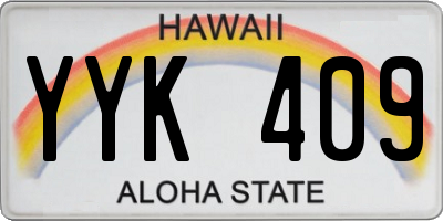 HI license plate YYK409