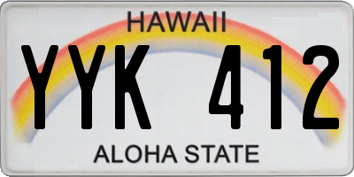 HI license plate YYK412