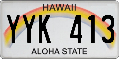 HI license plate YYK413