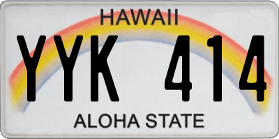 HI license plate YYK414