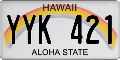 HI license plate YYK421