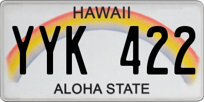 HI license plate YYK422