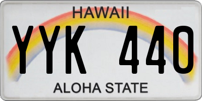 HI license plate YYK440