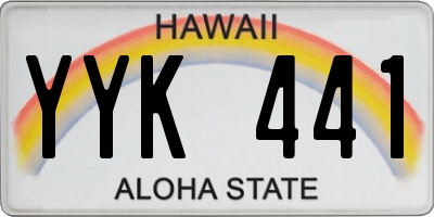 HI license plate YYK441