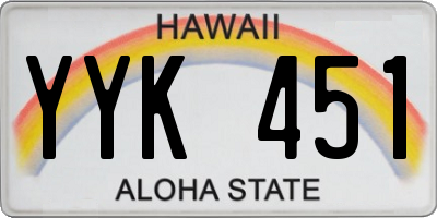 HI license plate YYK451