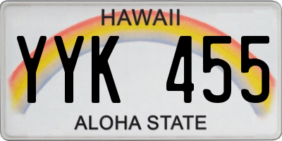 HI license plate YYK455