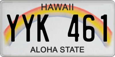 HI license plate YYK461