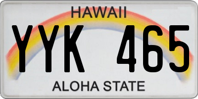 HI license plate YYK465