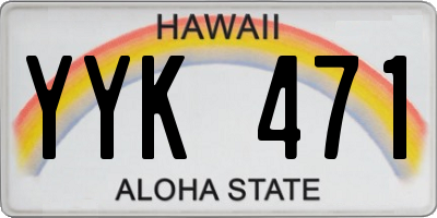 HI license plate YYK471