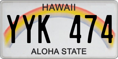 HI license plate YYK474