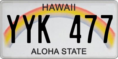 HI license plate YYK477