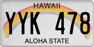 HI license plate YYK478