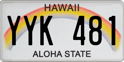 HI license plate YYK481