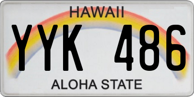 HI license plate YYK486