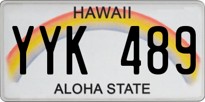HI license plate YYK489