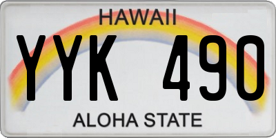 HI license plate YYK490