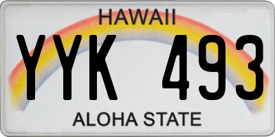 HI license plate YYK493