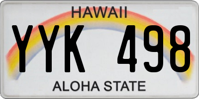 HI license plate YYK498