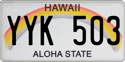 HI license plate YYK503