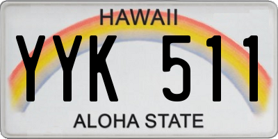 HI license plate YYK511