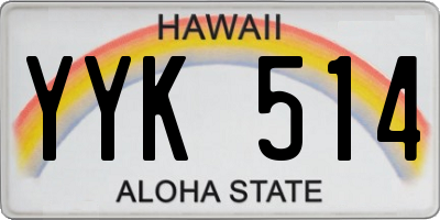 HI license plate YYK514