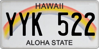 HI license plate YYK522