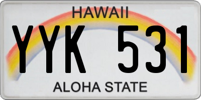 HI license plate YYK531