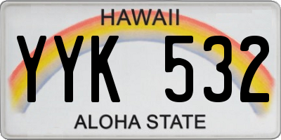 HI license plate YYK532
