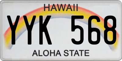 HI license plate YYK568
