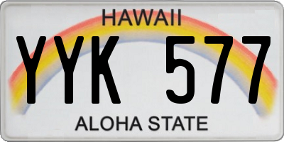 HI license plate YYK577