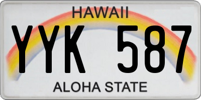 HI license plate YYK587