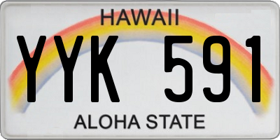 HI license plate YYK591