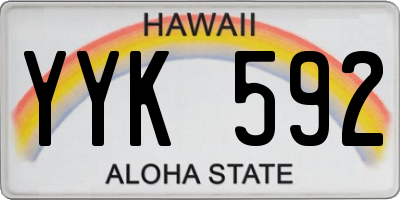 HI license plate YYK592