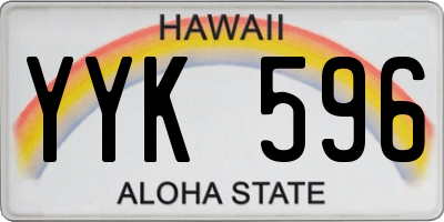 HI license plate YYK596