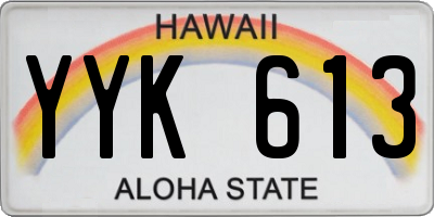 HI license plate YYK613