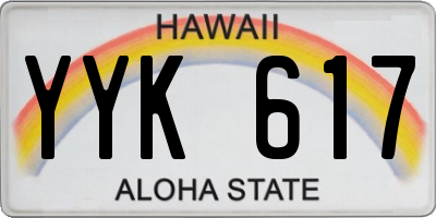 HI license plate YYK617