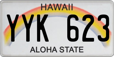 HI license plate YYK623