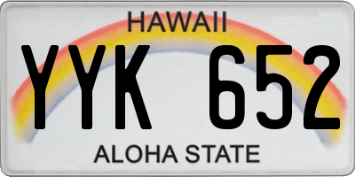HI license plate YYK652