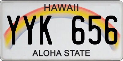 HI license plate YYK656