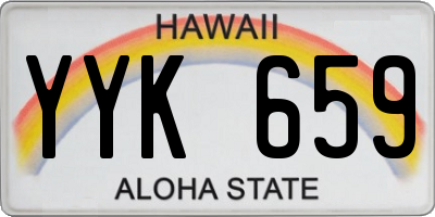 HI license plate YYK659