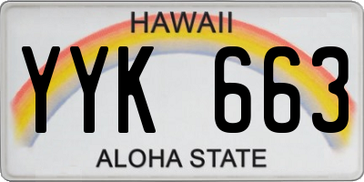HI license plate YYK663