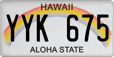 HI license plate YYK675