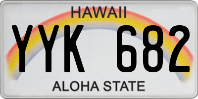 HI license plate YYK682