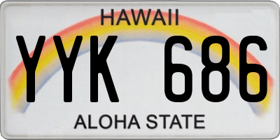 HI license plate YYK686