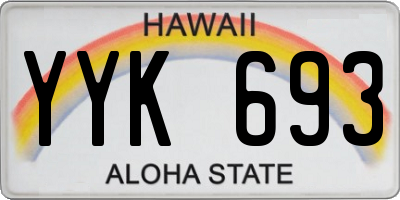 HI license plate YYK693