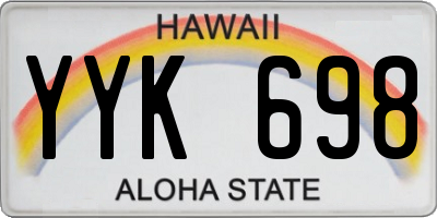 HI license plate YYK698
