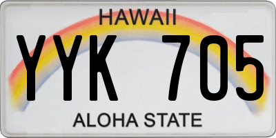 HI license plate YYK705