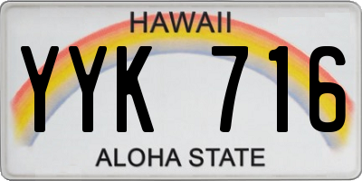 HI license plate YYK716